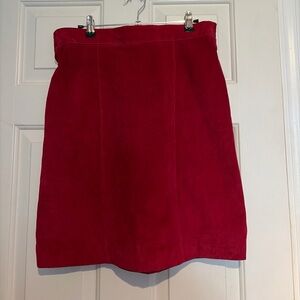 Vintage Burgundy red Lerner Suede pencil skirt size 14